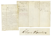 Clara Barton Autograph Letter Signed to General Benjamin Butler, Advocating for Her Friend, the Mississippi Abolitionist & Surgeon R.O. Sidney